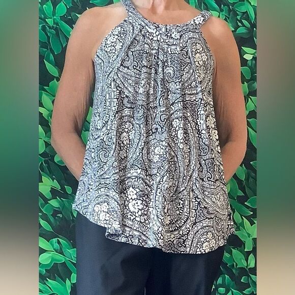 🖤 Cable & Gauge Black & White Halter Top Size M - Picture 3 of 6